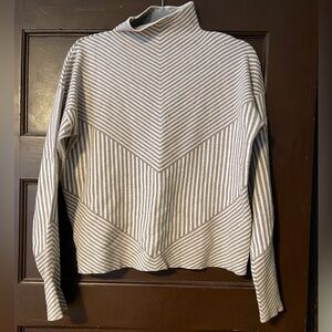 Cynthia Rowley Taupe and Cream Striped Sweater